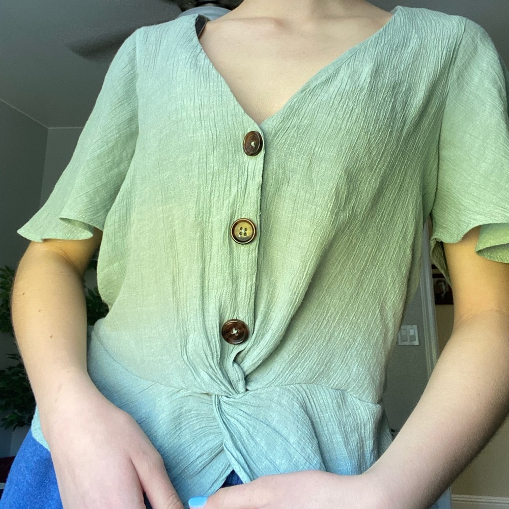 green blouse